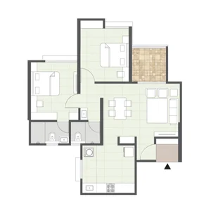 Mangalam Momento Moshi 2 BHK Floor Plan
