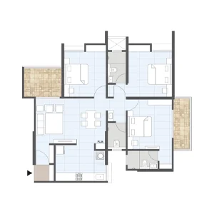 Mangalam Momento Moshi 3 BHK Floor Plan